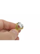 Кольцо Винтаж изделия Циркон 14-кв Желтое золото vrc003y